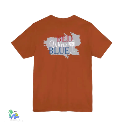 Bed wine and blue - fourth of July tee- Unisex Jersey Short Sleeve Tee - T-Shirt