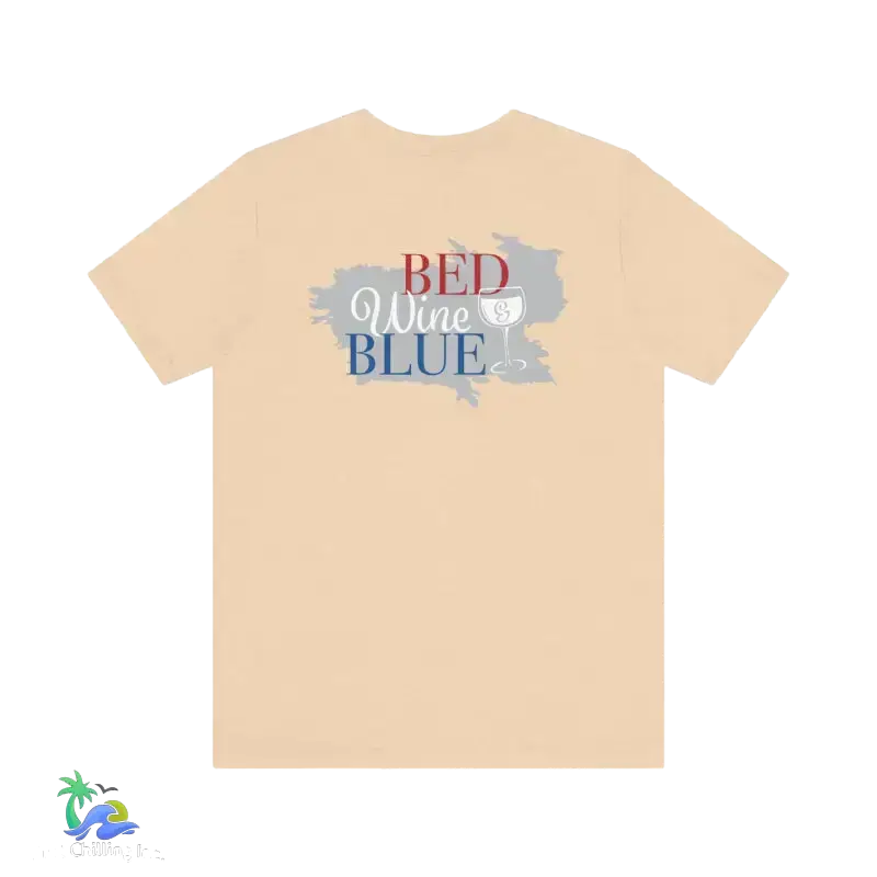 Bed wine and blue - fourth of July tee- Unisex Jersey Short Sleeve Tee - Heather Sand Dune / XS - T-Shirt