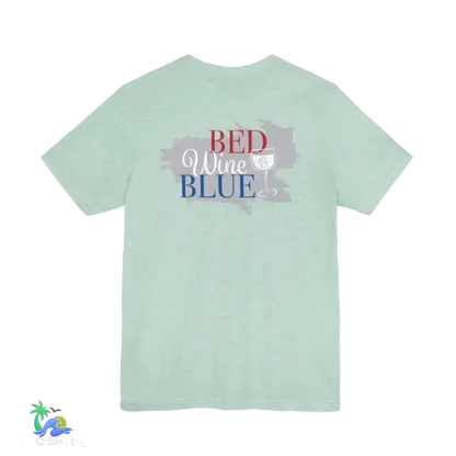 Bed wine and blue - fourth of July tee- Unisex Jersey Short Sleeve Tee - T-Shirt