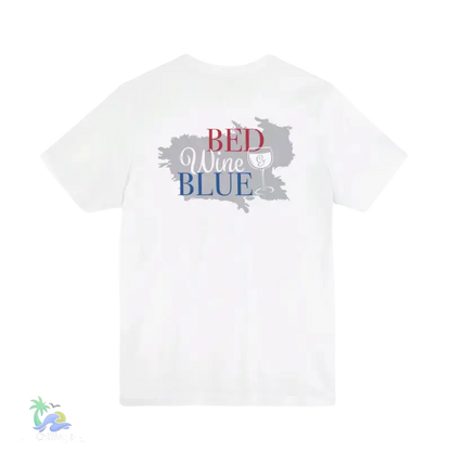 Bed wine and blue - fourth of July tee- Unisex Jersey Short Sleeve Tee - T-Shirt