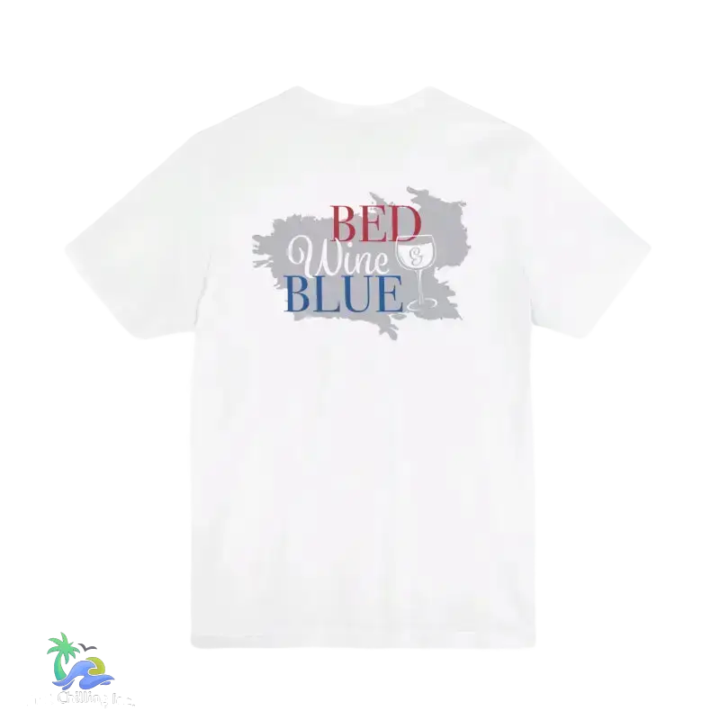 Bed wine and blue - fourth of July tee- Unisex Jersey Short Sleeve Tee - T-Shirt