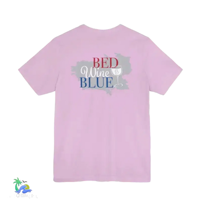 Bed wine and blue - fourth of July tee- Unisex Jersey Short Sleeve Tee - T-Shirt