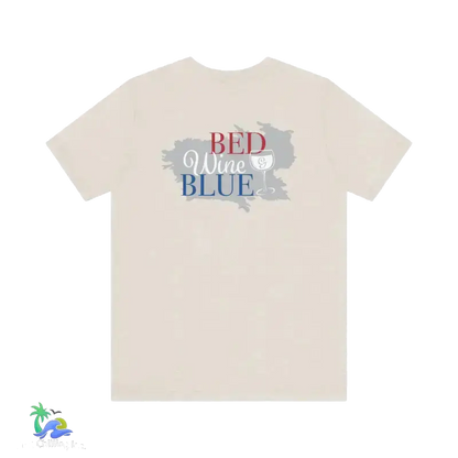 Bed wine and blue - fourth of July tee- Unisex Jersey Short Sleeve Tee - Heather Dust / XS - T-Shirt