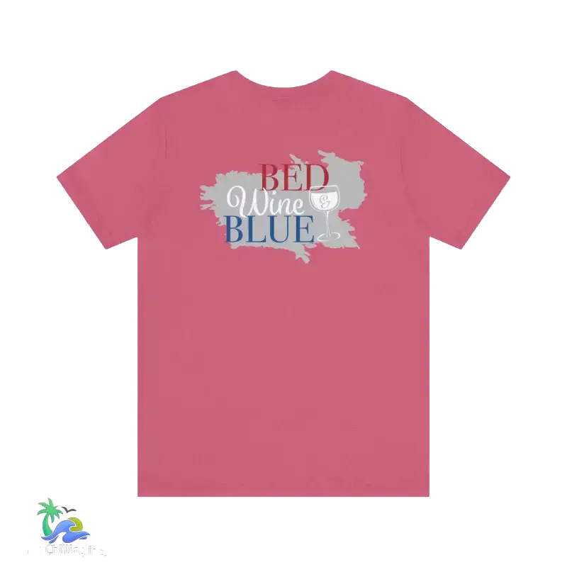 Bed wine and blue - fourth of July tee- Unisex Jersey Short Sleeve Tee - Heather Raspberry / XS - T-Shirt