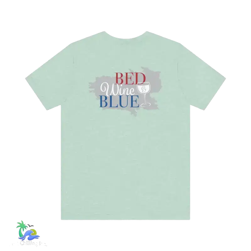 Bed wine and blue - fourth of July tee- Unisex Jersey Short Sleeve Tee - Heather Prism Mint / XS - T-Shirt