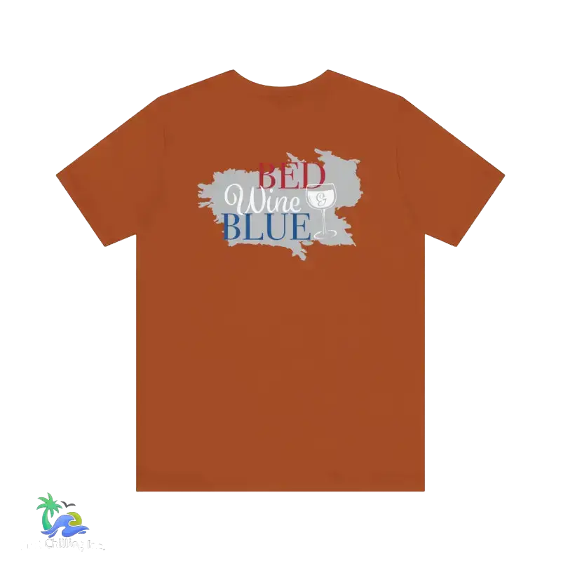 Bed wine and blue - fourth of July tee- Unisex Jersey Short Sleeve Tee - Autumn / XS - T-Shirt