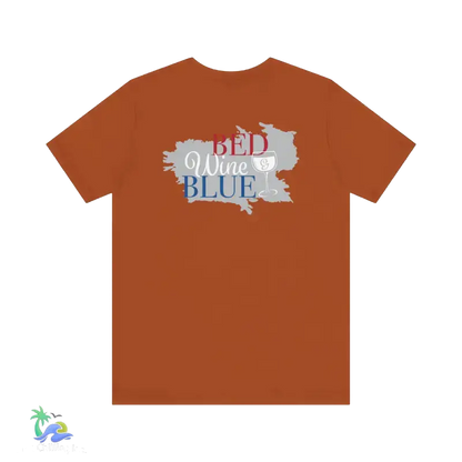 Bed wine and blue - fourth of July tee- Unisex Jersey Short Sleeve Tee - Autumn / XS - T-Shirt