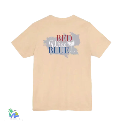 Bed wine and blue - fourth of July tee- Unisex Jersey Short Sleeve Tee - T-Shirt