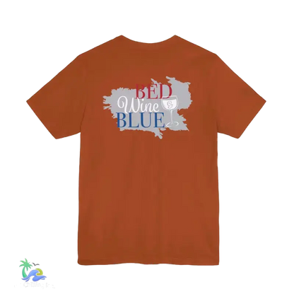 Bed wine and blue - fourth of July tee- Unisex Jersey Short Sleeve Tee - T-Shirt