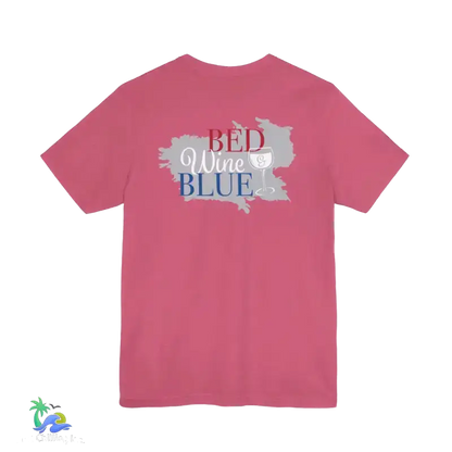 Bed wine and blue - fourth of July tee- Unisex Jersey Short Sleeve Tee - T-Shirt