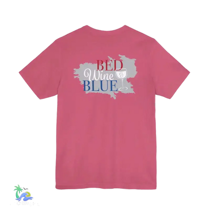Bed wine and blue - fourth of July tee- Unisex Jersey Short Sleeve Tee - T-Shirt