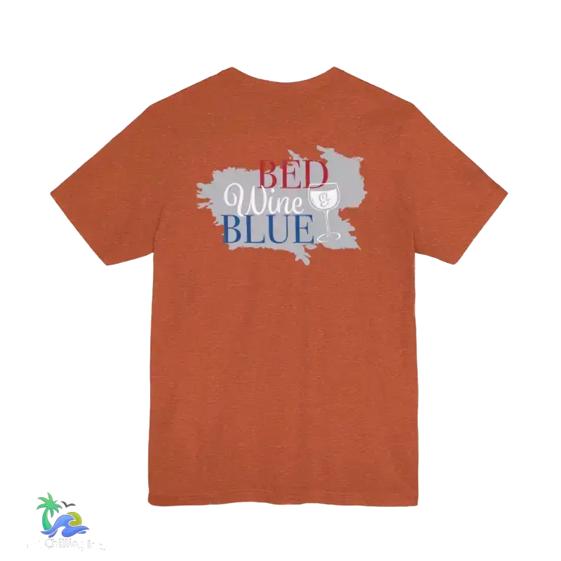 Bed wine and blue - fourth of July tee- Unisex Jersey Short Sleeve Tee - T-Shirt