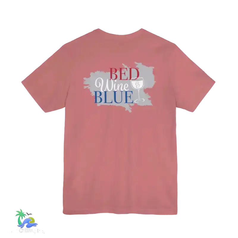 Bed wine and blue - fourth of July tee- Unisex Jersey Short Sleeve Tee - T-Shirt
