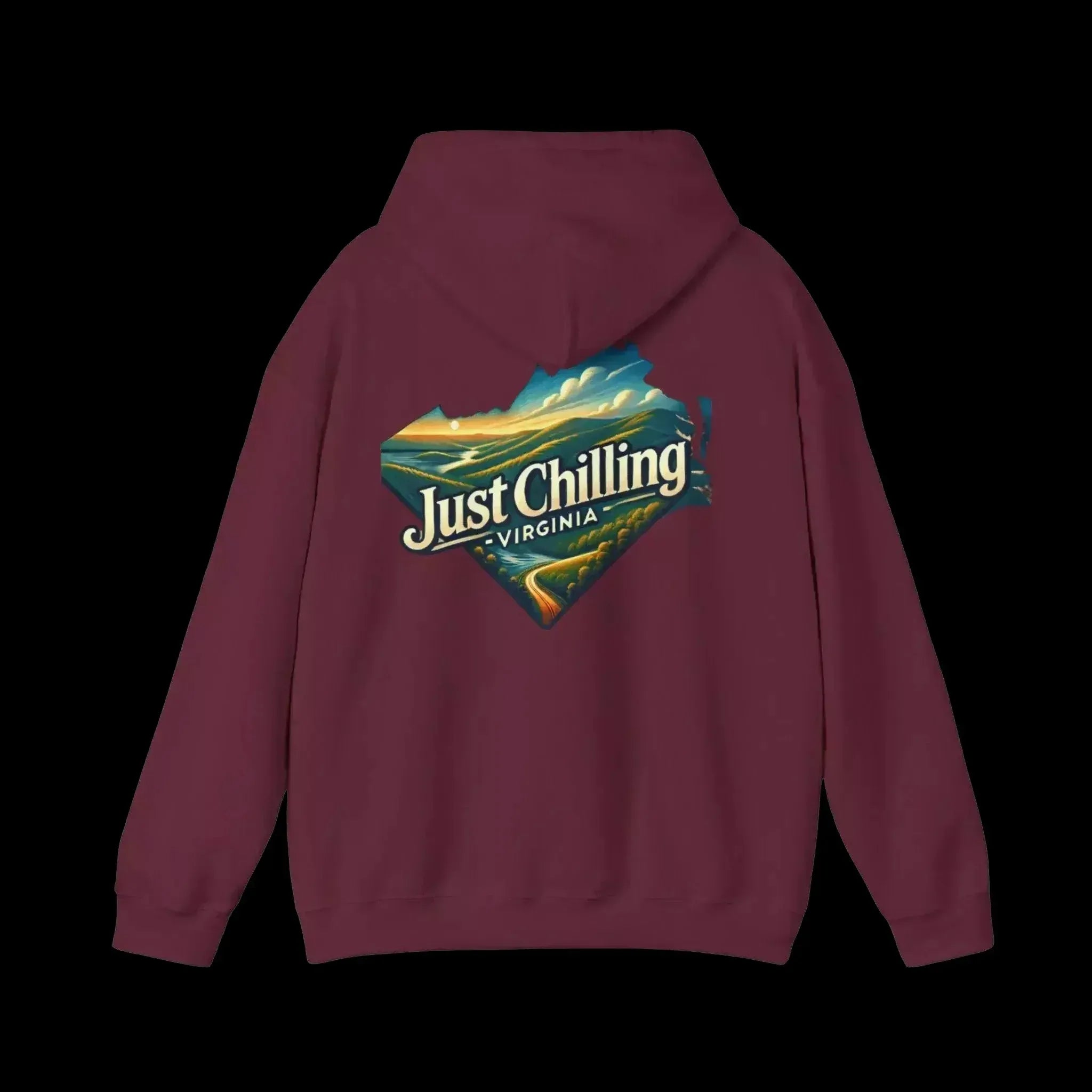Virginia Scenic Hoodie - Retro Mountain Pullover With Cozy Pouch Pocket - Just Chilling Inc.
