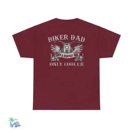 Unisex Heavy Cotton Tee Biker Dad - Garnet / S - T-Shirt