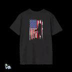 American Flag T-Shirt – Unisex Softstyle Tee With Soldier Silhouette Design - Just Chilling Inc.