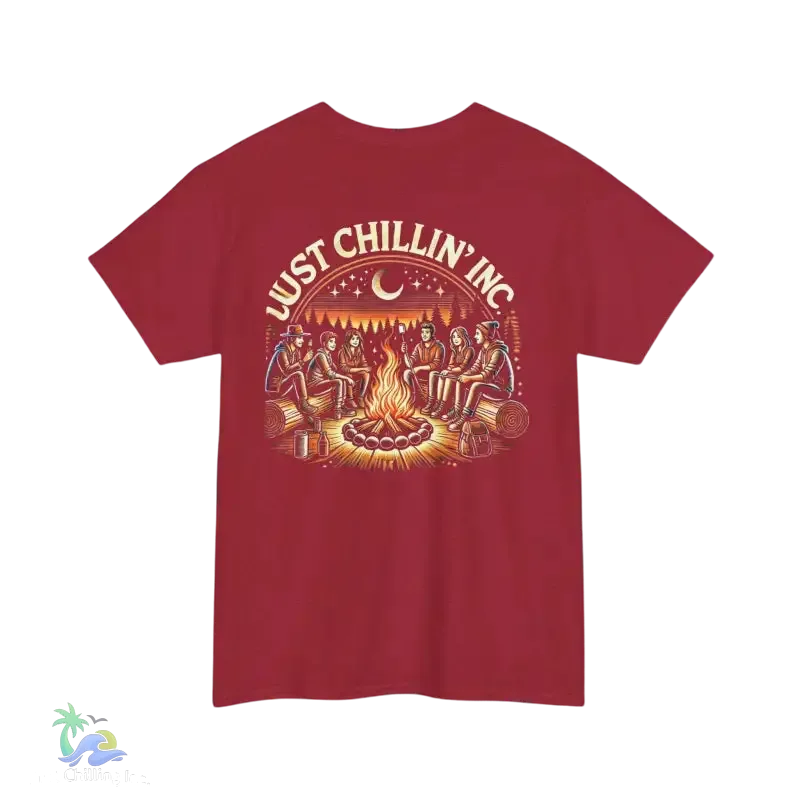 Campfire Gathering Tee - Cozy Outdoor Apparel | Breathable Cotton Shirt - Just Chilling Inc.