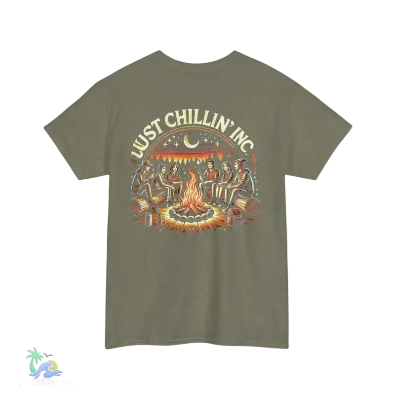Campfire Gathering Tee - Cozy Outdoor Apparel | Breathable Cotton Shirt - Just Chilling Inc.