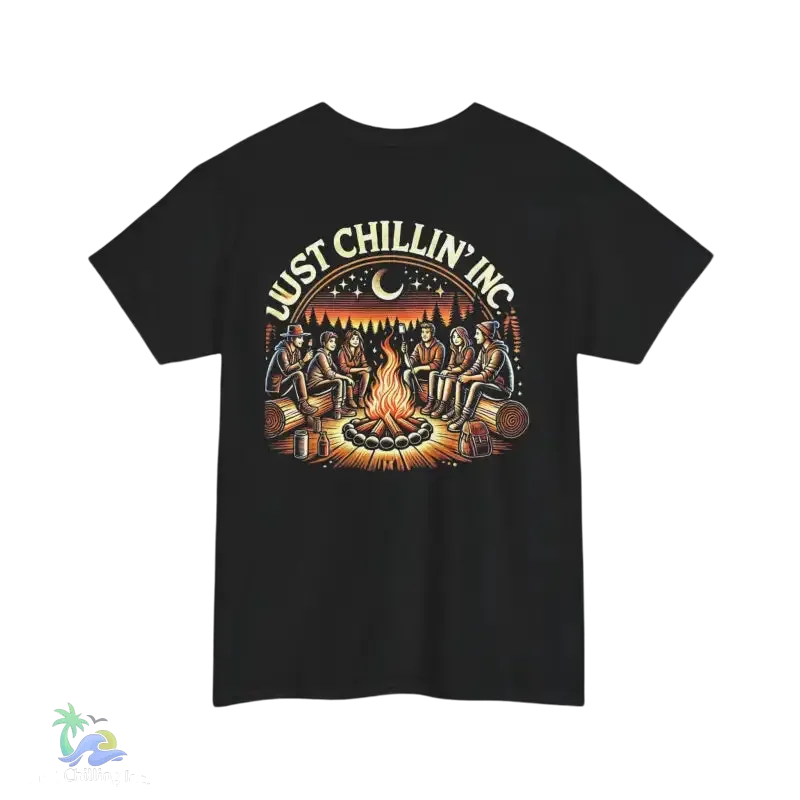 Campfire Gathering Tee - Cozy Outdoor Apparel | Breathable Cotton Shirt - Just Chilling Inc.