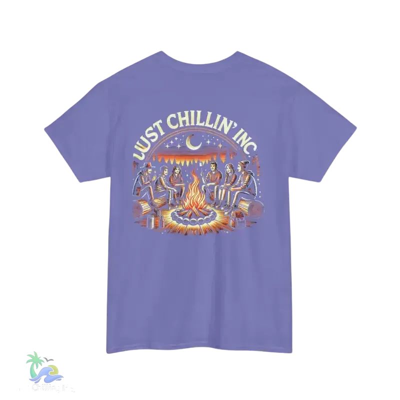 Campfire Gathering Tee - Cozy Outdoor Apparel | Breathable Cotton Shirt - Just Chilling Inc.