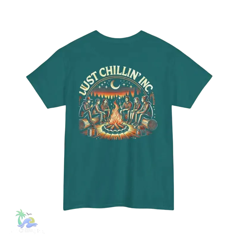 Campfire Gathering Tee - Cozy Outdoor Apparel | Breathable Cotton Shirt - Just Chilling Inc.
