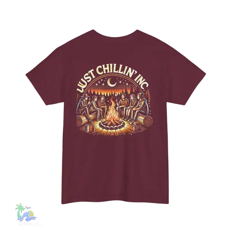 Campfire Gathering Tee - Cozy Outdoor Apparel | Breathable Cotton Shirt - Just Chilling Inc.