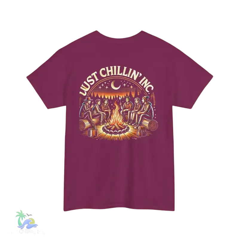 Campfire Gathering Tee - Cozy Outdoor Apparel | Breathable Cotton Shirt - Just Chilling Inc.