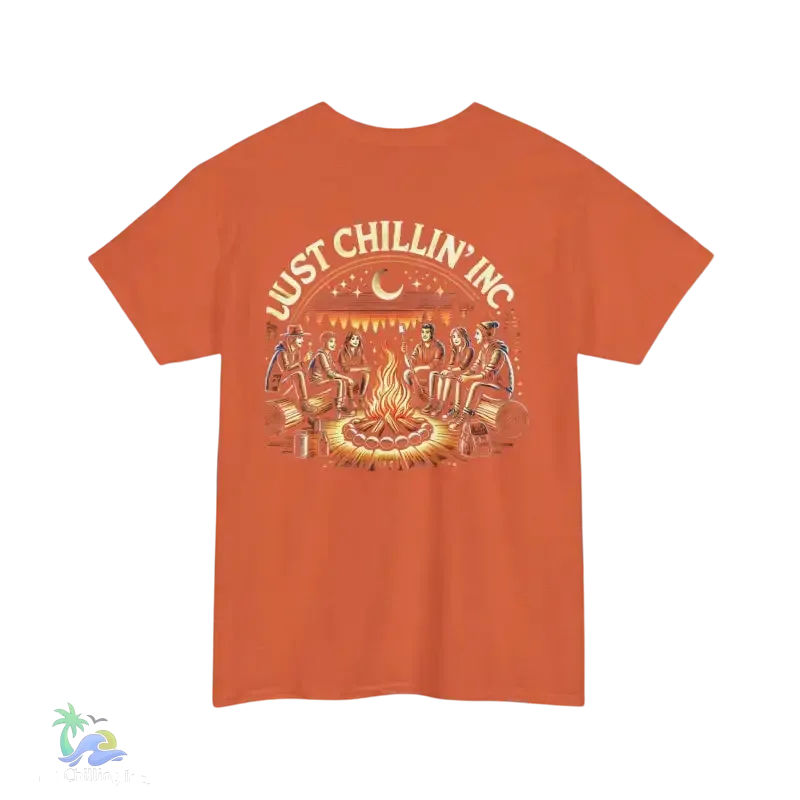 Campfire Gathering Tee - Cozy Outdoor Apparel | Breathable Cotton Shirt - Just Chilling Inc.
