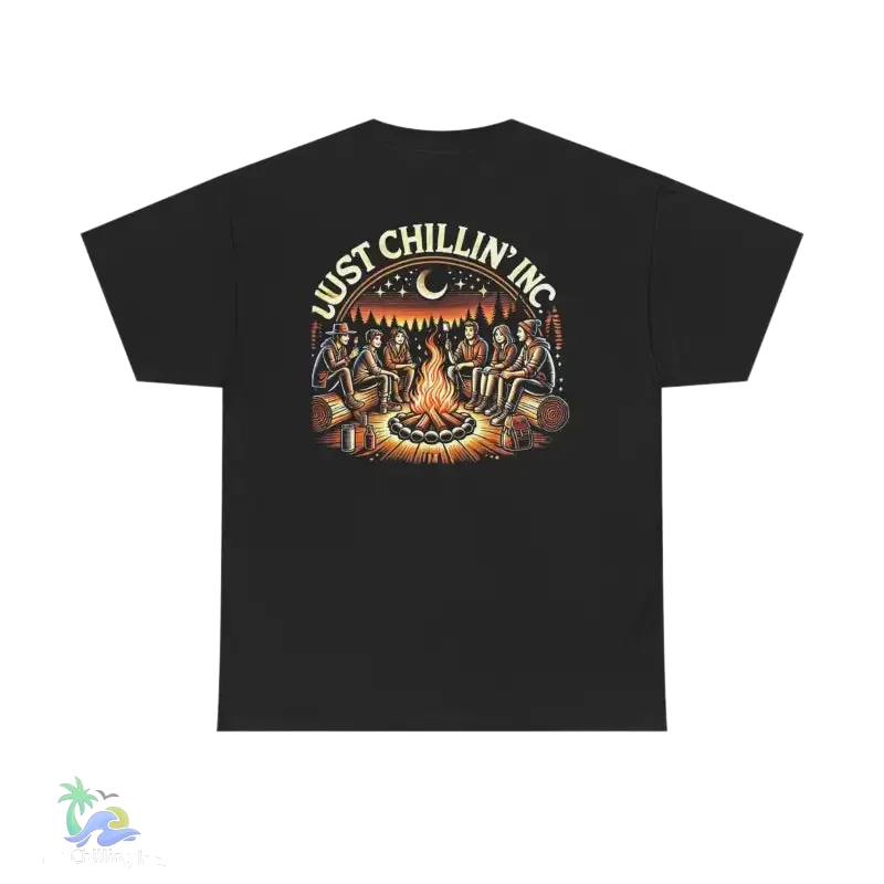 Campfire Gathering Tee - Cozy Outdoor Apparel | Breathable Cotton Shirt - Just Chilling Inc.