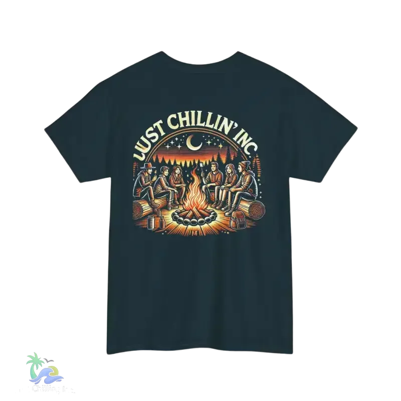 Campfire Gathering Tee - Cozy Outdoor Apparel | Breathable Cotton Shirt - Just Chilling Inc.
