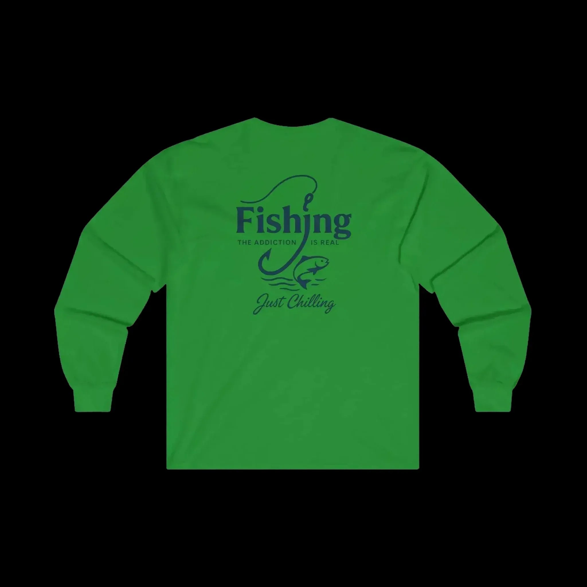 Cotton Long Sleeve Tee - Unisex Classic Fit Fishing Shirt With Durable Seams - Just Chilling Inc.