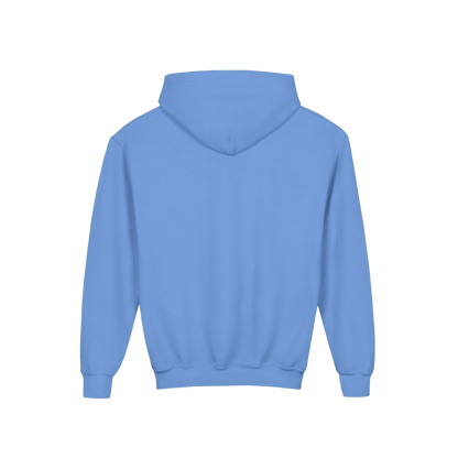 A plain, light blue hoodie with no visible text or other objects in the image.