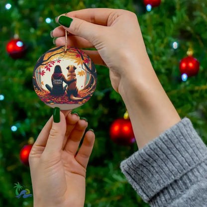 Ceramic Dog Ornament - Perfect Keepsake for Dog-Loving Girls 4 Shapes Available - Circle / One Size - Home Decor