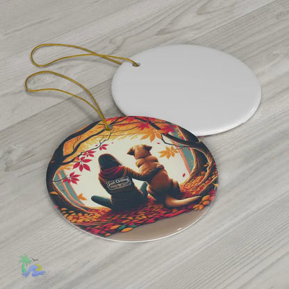 Ceramic Dog Ornament - Perfect Keepsake for Dog-Loving Girls 4 Shapes Available - Circle / One Size - Home Decor