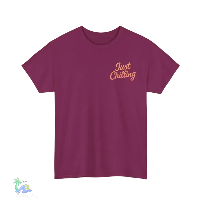 Unisex Cotton Tee – Heavy Cotton Shirt | Relaxed Fit T-Shirt for Beach Vibes - Just Chilling Inc.