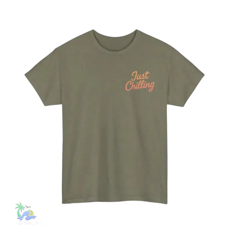 Unisex Cotton Tee – Heavy Cotton Shirt | Relaxed Fit T-Shirt for Beach Vibes - Just Chilling Inc.