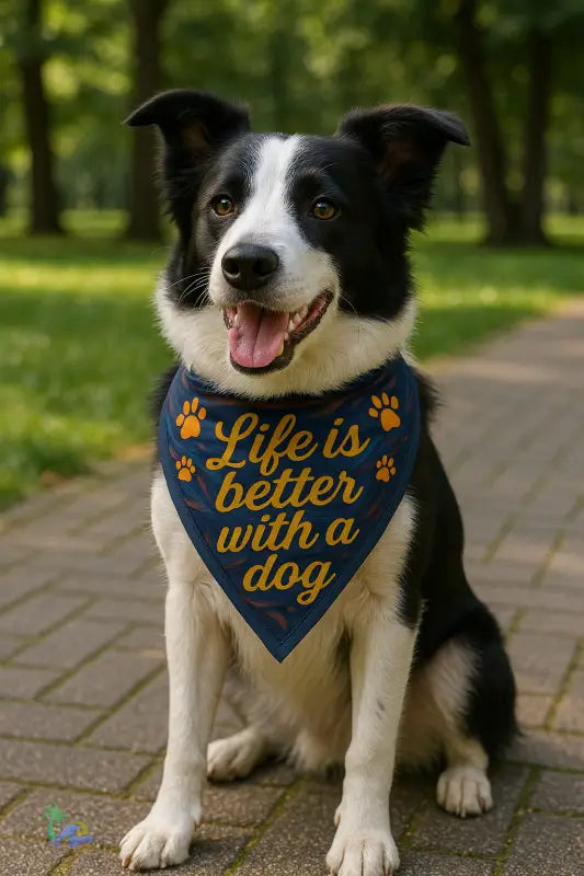 Clip-on Dog Bandana – “Life is Better with a Dog” Edition - Pets