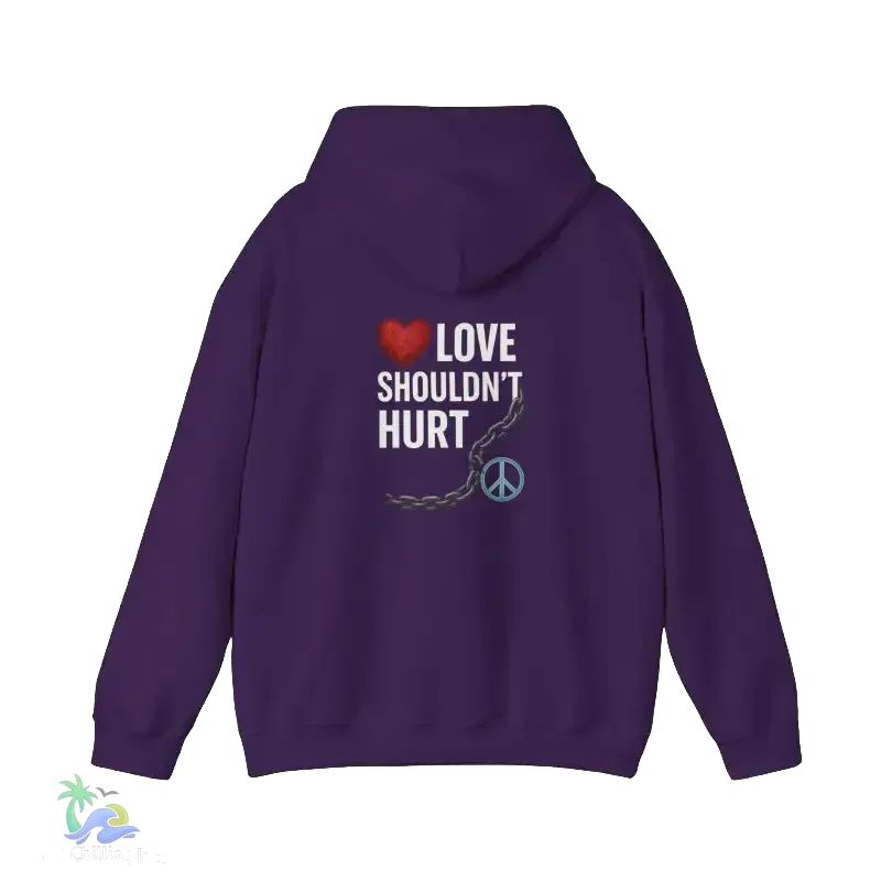 Domestic Violence Hoodie – Awareness Sweatshirt With Adjustable Hood & Purple Ribbon - Just Chilling Inc.