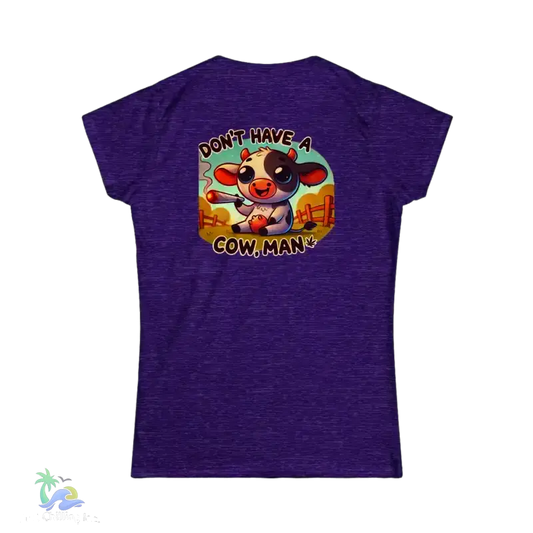 Women’s Softstyle Tee - Don’t Have A Cow-Stoner Vibes - Heather Purple / S - T-Shirt