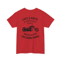 Save a Biker T-Shirt - Comfortable Cotton Motorcycle Safety Tee | Durable & Relaxed Fit - Just Chilling Inc.