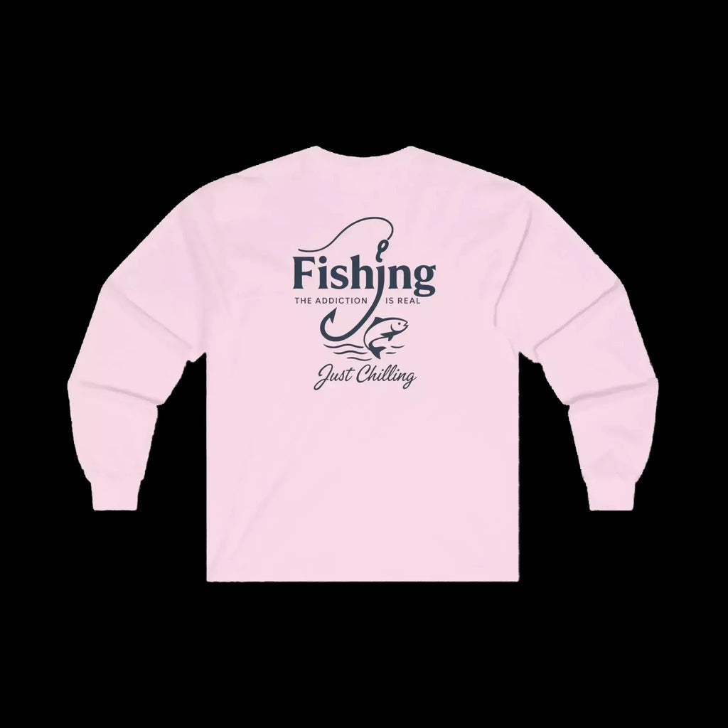 Cotton Long Sleeve Tee - Unisex Classic Fit Fishing Shirt With Durable Seams - Just Chilling Inc.