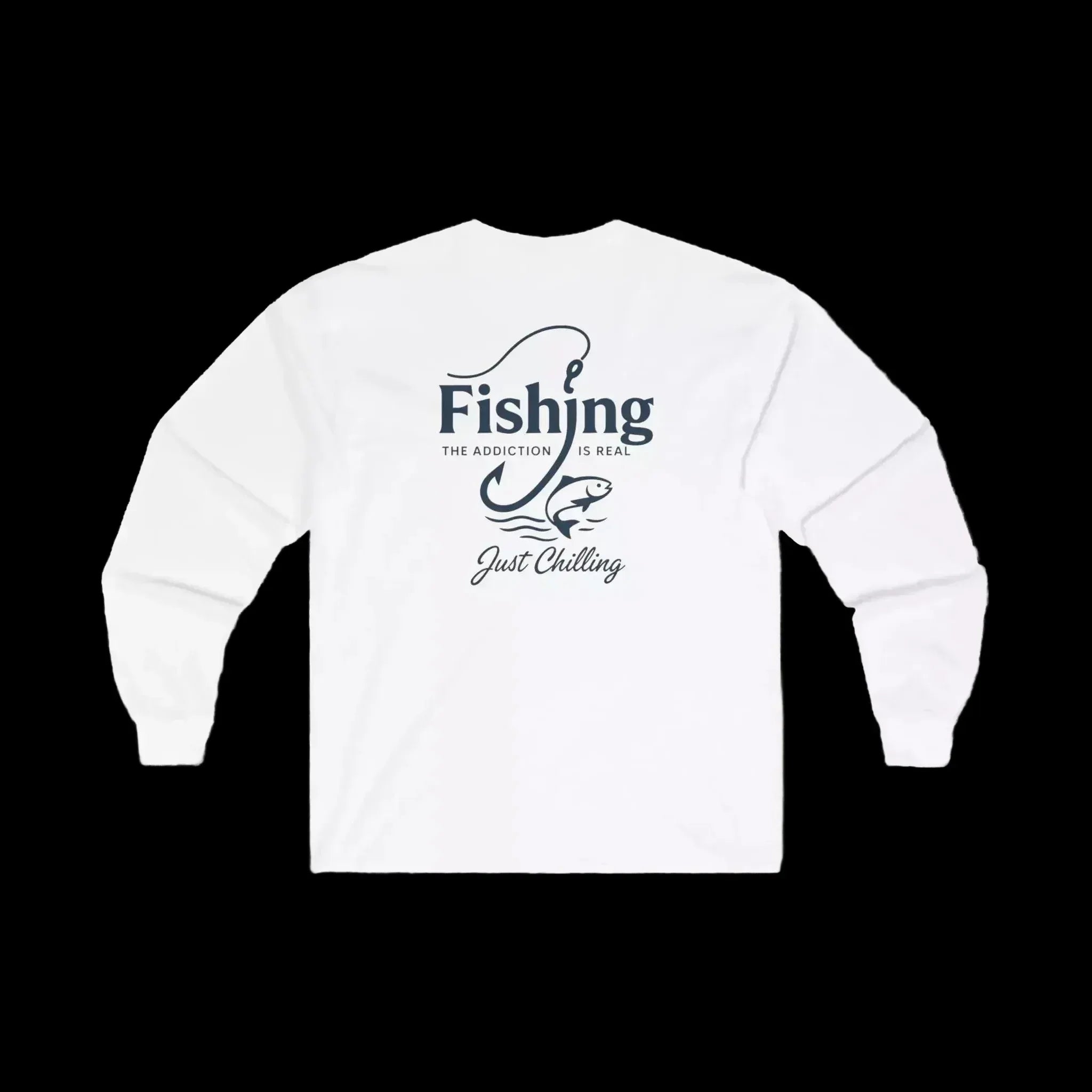 Cotton Long Sleeve Tee - Unisex Classic Fit Fishing Shirt With Durable Seams - Just Chilling Inc.