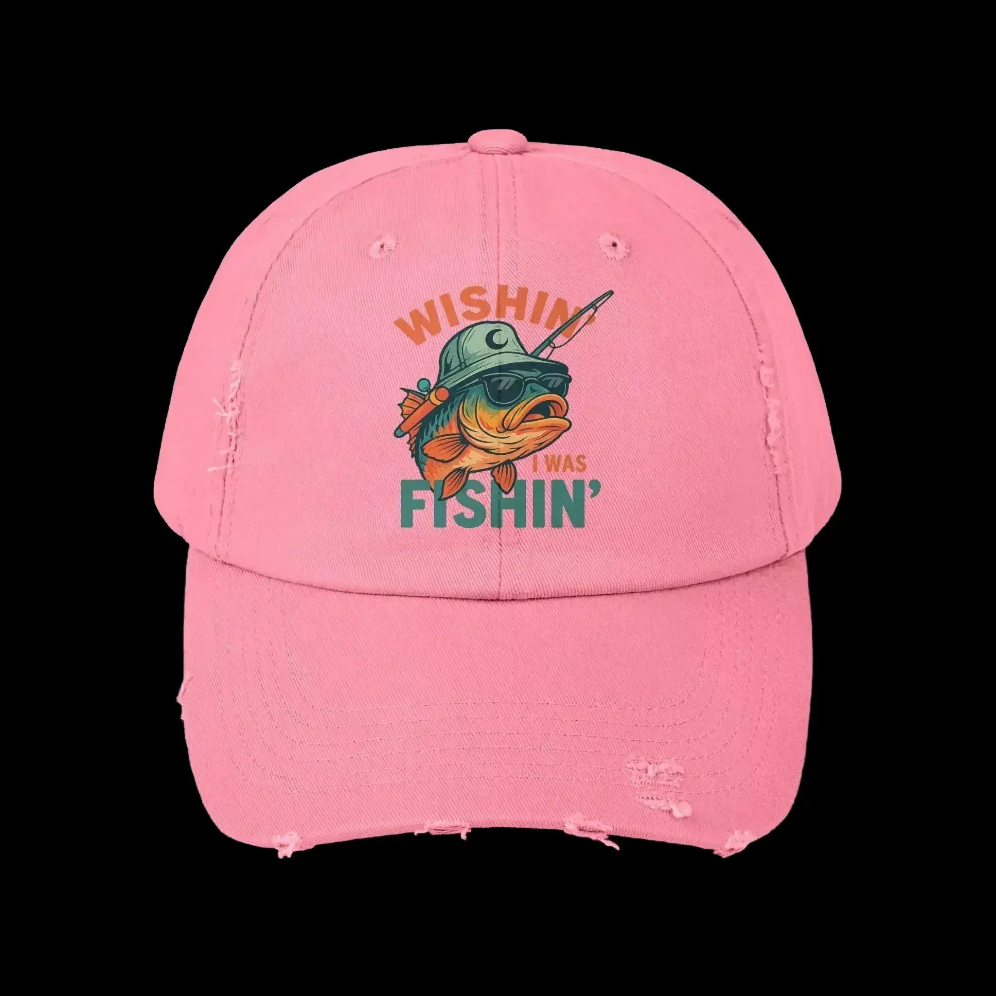 Distressed Cotton Twill Cap – Adjustable Fishing Hat with D-Ring Strap - Just Chilling Inc.