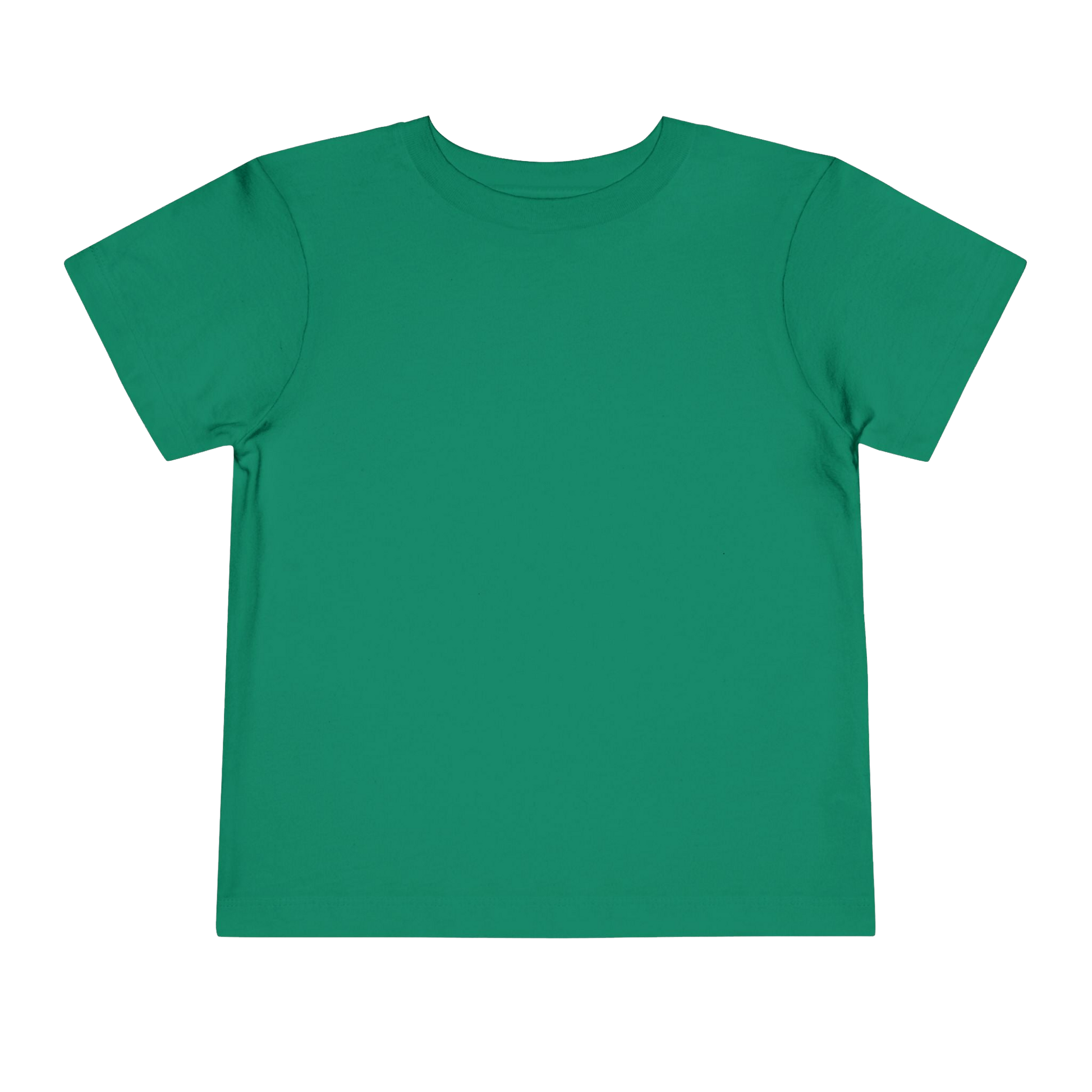 A plain green t-shirt against a black background.