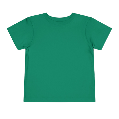 A plain green t-shirt against a black background.