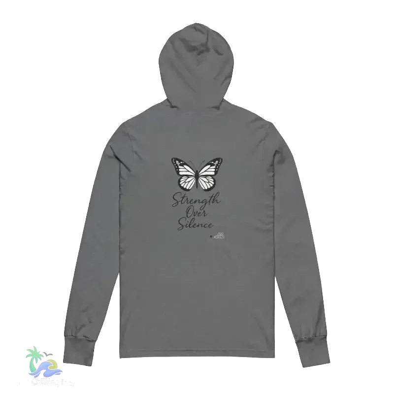 Empowerment Butterfly Hoodie – Unisex Long Sleeve Tee With Motivational Design - Just Chilling Inc.