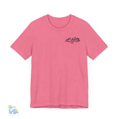 Pink t-shirt.