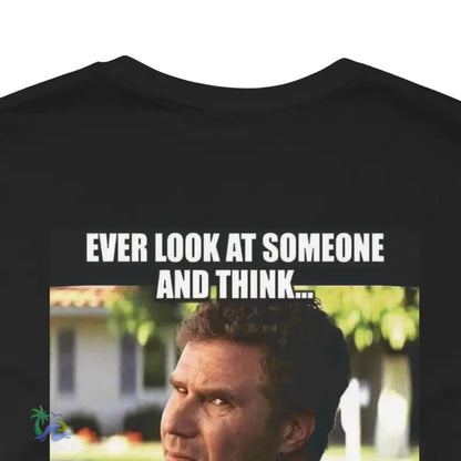 Black t-shirt with meme.