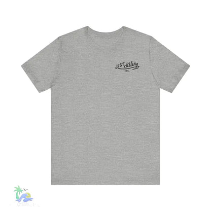 Gray t-shirt.