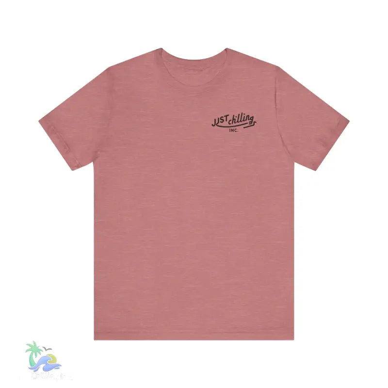 Rose-colored t-shirt.